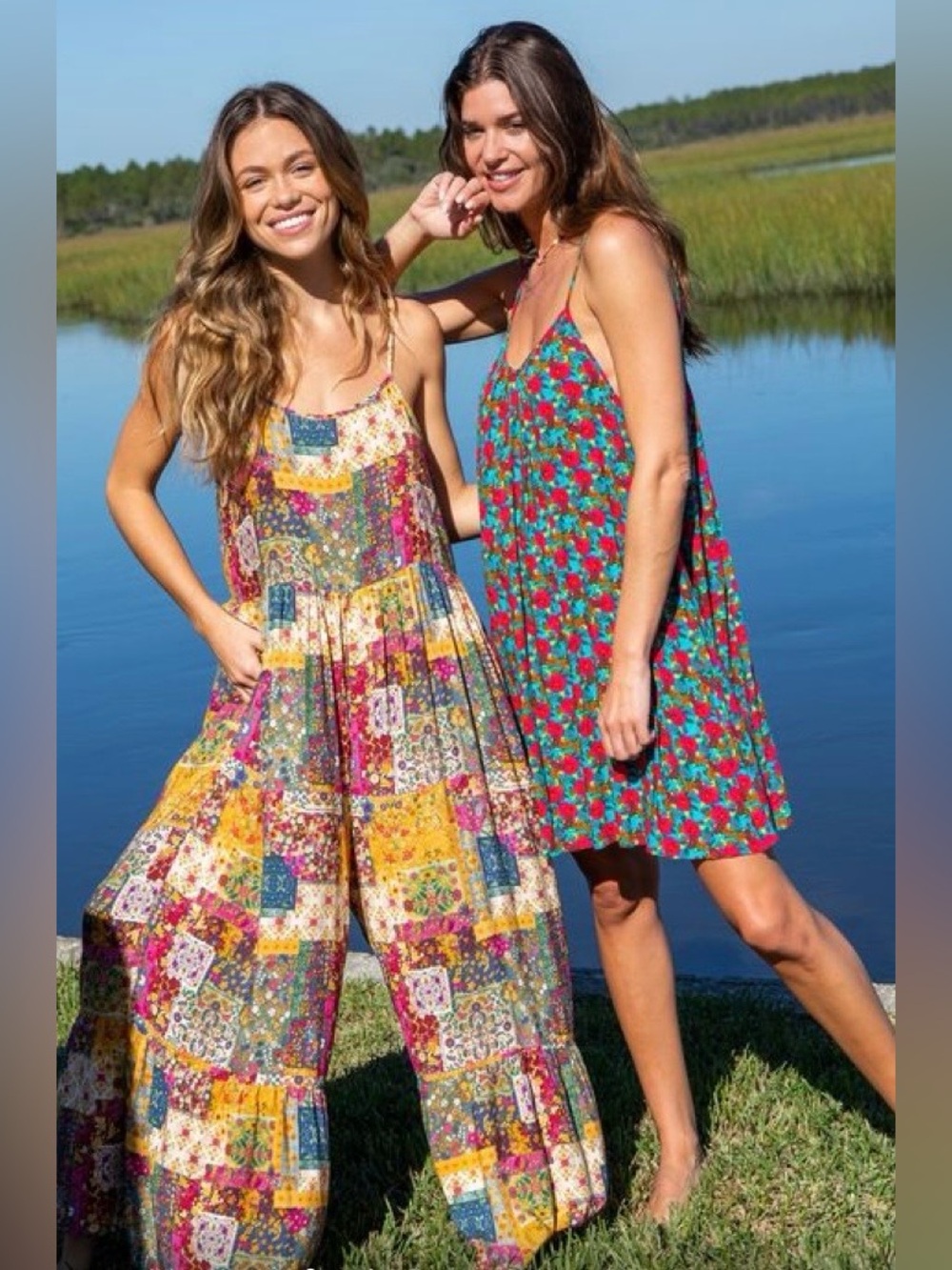 NATURAL LIFE Multicolor Zoe Wide-Leg Jumpsuit in Mandela Patchwork Print - Picture 3 of 12